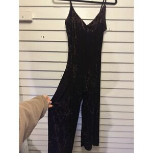 VINTAGE 90s Betsey Johnson Purple Velvet Jumpsuit Women's Size M Y2K